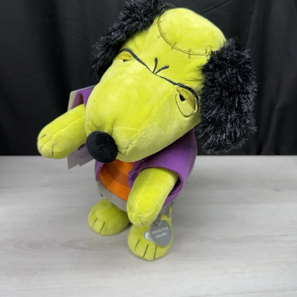 NWT Hallmark Franken Snoopy Peanuts Dancing Motion And Sound Animated Plush